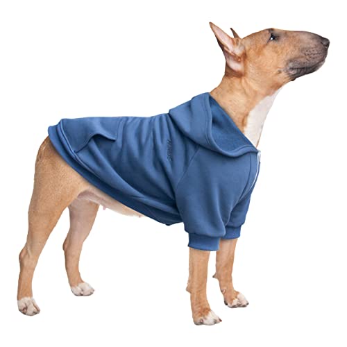 ARUNNERS Hunde-Kapuzenpullover mit Reißverschluss, Größe XL, für große Hunde, Labrador, Golden Retriever, Welpen, Blau, Größe XXL von ARUNNERS