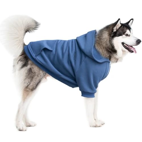 ARUNNERS Hunde-Kapuzenpullover mit Reißverschluss für große Hunde, Größe XL, Alaskan Golden Retriever, Blau, Größe 6XL von ARUNNERS