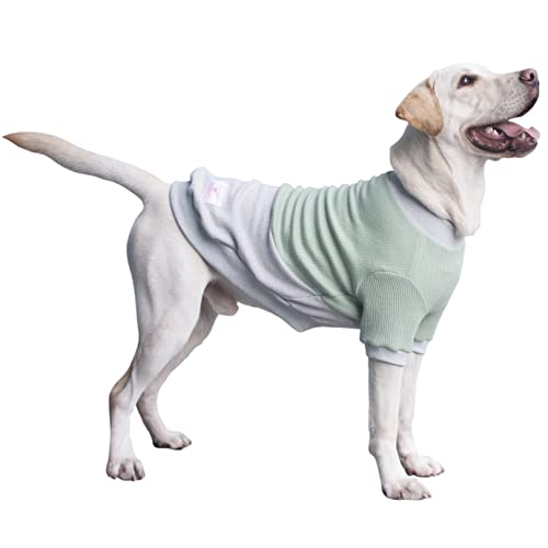 ARUNNERS Hundepullover, 100 % Polyester, warme Hunde Winter Kleidung für große Haustiere, Jungen und Mädchen, Grün und Grau, Größe 3XL von ARUNNERS