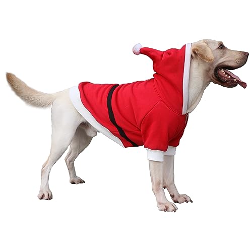 ARUNNERS Weihnachtsmann-Kostüm, Kleidung für extra große Hunde, Kapuzenpullover, Labrador, Rottweiler, Deutsche Dogge, Rot, Größe 9XL von ARUNNERS