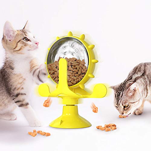 ARVALOLET Windmühle Katzenspielzeug, Interaktives katzenspielzeug Intelligenz Fun Pet Cat Turntable Toy 360 Rotating Windmill Interactive Feeding Device Haustier Spielzeug for Katzen Cat Windmill Toy von ARVALOLET