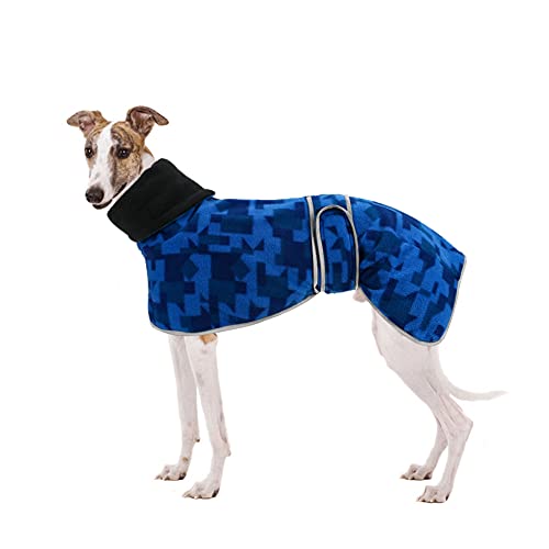 ARVOV Bequemer Fleece-Pullover für Windhunde, Windhunde, Windhunde, Whippet, Winterjacke aus warmem Fleece, verstellbare Bänder für Whippet Windhunde, Blau von ARVOV