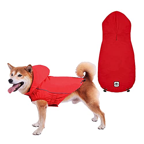 Hunderegenmantel, Regenmantel Hund Wasserdicht, Hunderegenmantel Wasserdicht Kleine Hunde, Hunderegenmantel Wasserdicht, Hunde Regenmantel, Hunde Hoodie, Hund Regenmantel (Rot, 2XL) von ARVOV