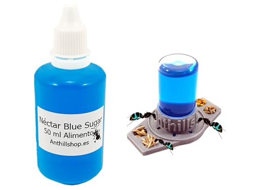 AS AnthillShop Ameisennahrung ┃ Nektar Blue Sugar 50 ml plus eine 3D-Trinkschale mit 4 Tropfen ┃ Unwiderstehlich für Ihre Ameisen ┃ Ein Muss für Ihre Ameisen von AS AnthillShop