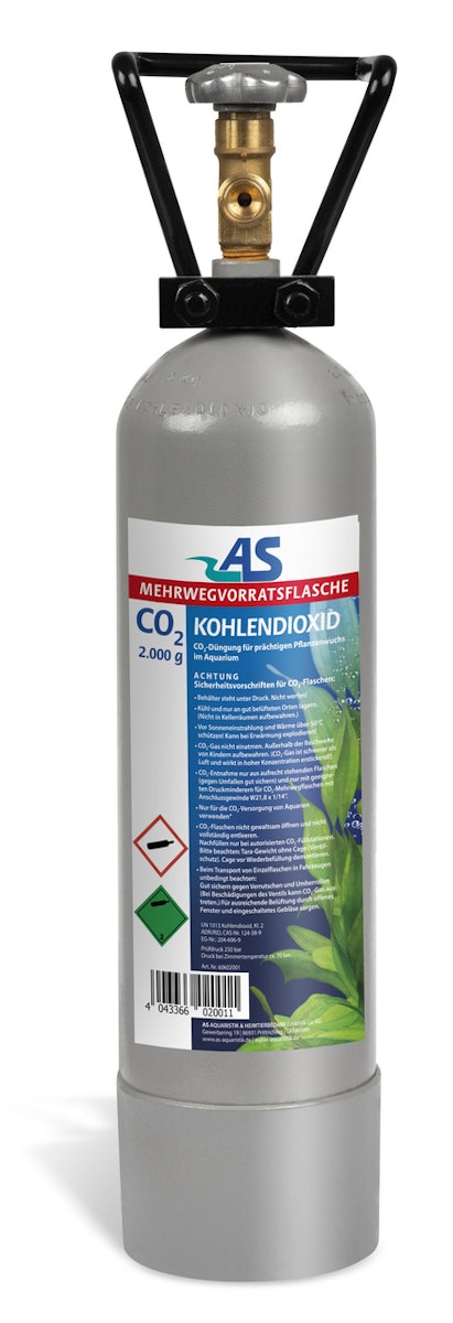 CO2 Mehrwegvorratsflasche CO2 Anlagen 2000 Gramm