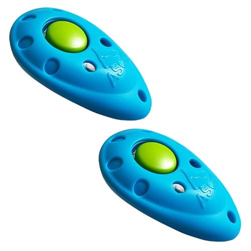 ASCO 2X Premium Clicker für Clickertraining, Hunde Katzen Pferde Profi Klicker, blau AC04P2X, 2 Stück von ASCO