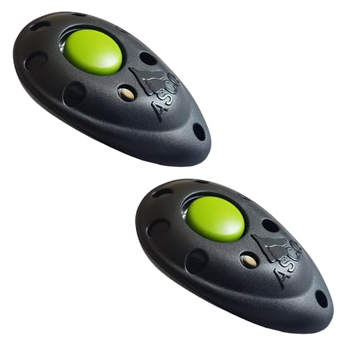 ASCO 2X Premium Clicker für Clickertraining, Hunde Katzen Pferde Profi Klicker, schwarz AC01P2X, 2 Stück von ASCO