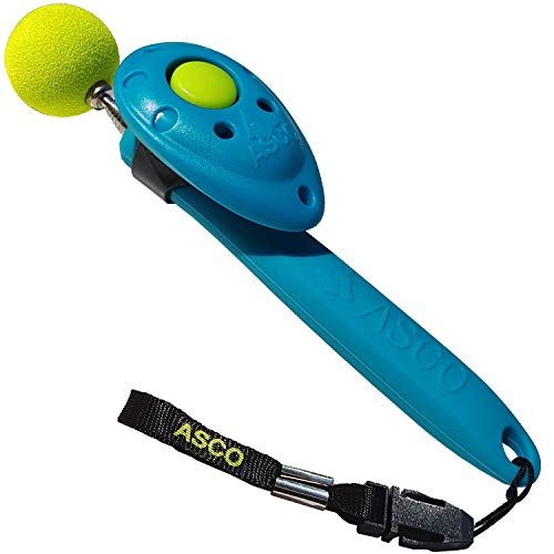 ASCO ClickStick, Target Stick mit abnehmbarem Premium Clicker, Teleskop-Target für Hunde Katzen Pferde, Klicker-Training, blau, ASCO-04TCS von ASCO