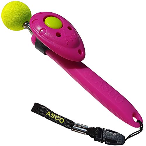 ASCO ClickStick, Target Stick mit abnehmbarem Premium Clicker, Teleskop-Target für Hunde Katzen Pferde, Klicker-Training, pink, ASCO-08TCS von ASCO