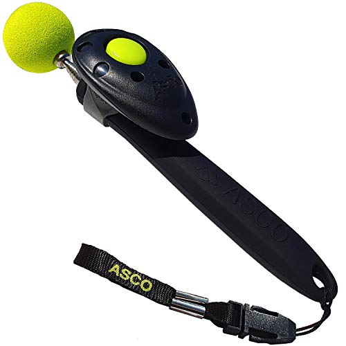 ASCO ClickStick, Target Stick mit abnehmbarem Premium Clicker, Teleskop-Target für Hunde Katzen Pferde, Klicker-Training, schwarz, ASCO-01TCS von ASCO