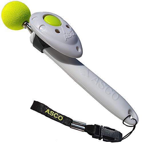 ASCO ClickStick, Target Stick mit abnehmbarem Premium Clicker, Teleskop-Target für Hunde Katzen Pferde, Klicker-Training, weiß, ASCO-05TCS von ASCO