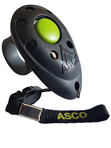 ASCO Finger Clicker, Premium Clicker für Clickertraining, Hunde Katzen Pferde Profi-Clicker, Hundetraining Klicker, schwarz, ASCO-01F von ASCO