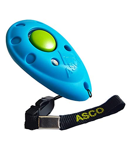 ASCO Premium Clicker für Clickertraining, Hunde Katzen Pferde Profi Clicker, Hundetraining Klicker, blau, ASCO-04P von ASCO