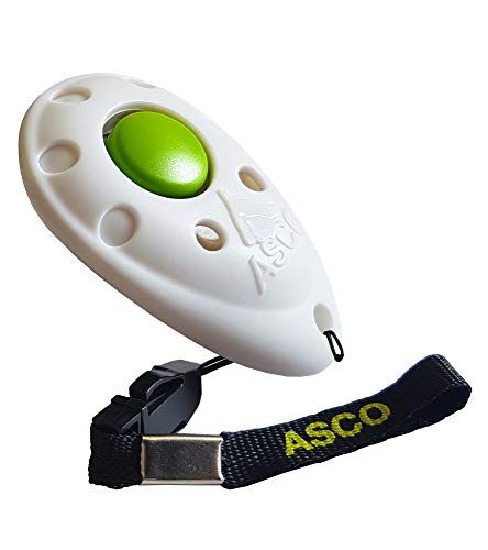 ASCO Premium Clicker für Clickertraining, Hunde Katzen Pferde Profi Clicker, Hundetraining Klicker, weiß, ASCO-05P von ASCO