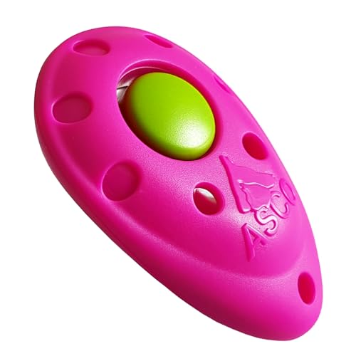 ASCO Premium Clicker für Clickertraining, Hunde Katzen Pferde Profi Clicker, Hundetraining Klicker, pink, ASCO-08P von ASCO