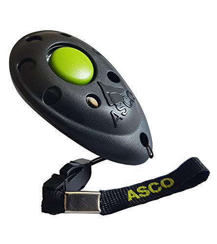 ASCO Premium Clicker für Clickertraining, Hunde Katzen Pferde Profi Clicker, Hundetraining Klicker, schwarz, ASCO-01P von ASCO