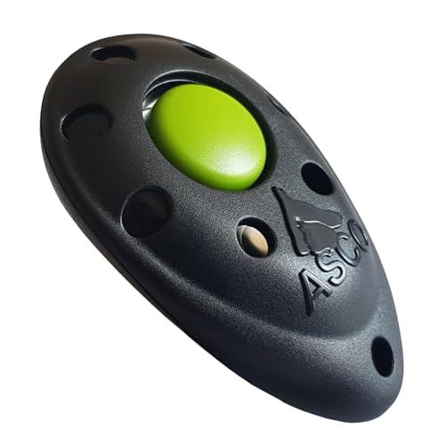 ASCO Premium Clicker für Clickertraining, Hunde Katzen Pferde Profi Clicker, Hundetraining Klicker, schwarz, ASCO-01P von ASCO