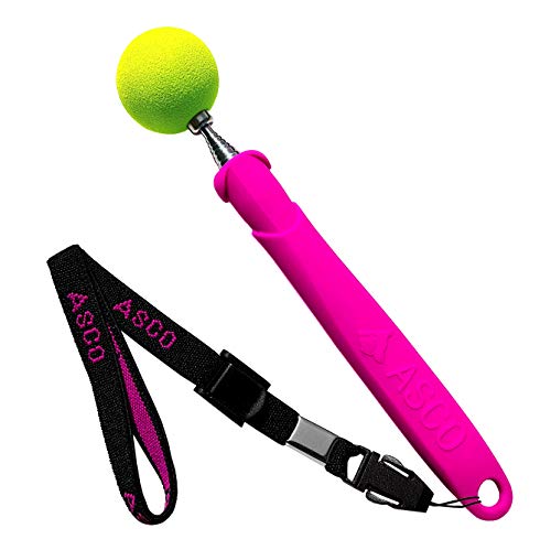 ASCO Target Stick mit Stretch-Armband für Hunde Katzen Pferde, Clicker-Training und Erziehung, Edelstahl Target, Teleskop-Funktion 17-73 cm, pink AC08TS von ASCO