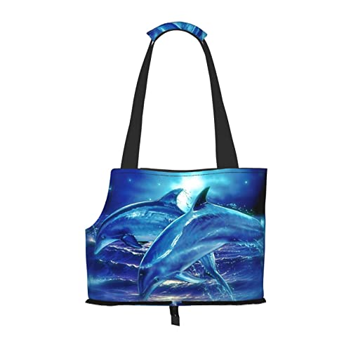 Blue Ocean Haustier-Umhängetasche, tragbare faltbare Haustier-Tragetasche, Handtasche für kleine Haustiere, Outdoor, Einkaufen, Reisen von ASEELO