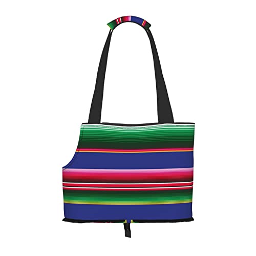 Bunte mexikanische Streifen Haustier Schultertasche Haustier Handtasche Tragbare Faltbare Haustier Sling Tragetasche Handtasche für kleine Haustiere Outdoor Shopping Reisen von ASEELO