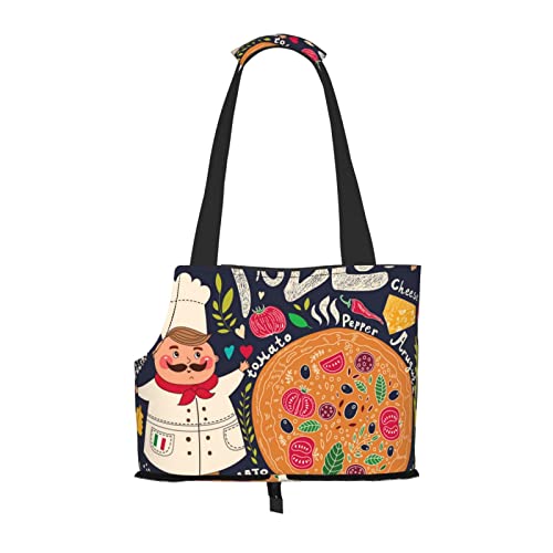 Chef Pizza Haustier Schultertasche Haustier Handtasche Tragbare Faltbare Haustier Sling Tragetasche Handtasche für kleine Haustiere Outdoor Einkaufen Reisen von ASEELO