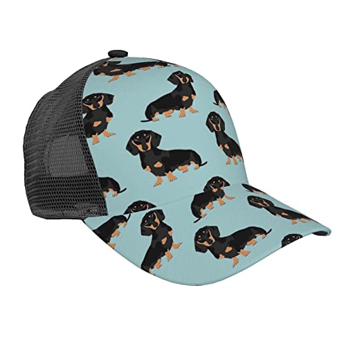 Dackel Weiner Pet Dogs Bedruckte Mode Mesh Baseball Cap Verstellbare Baseball Cap Unisex Stil Kopfbedeckung von ASEELO