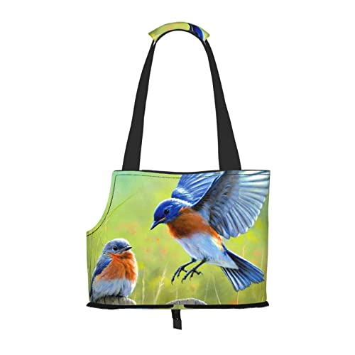 Eastern Blue Bird Haustier Schultertasche Haustier Handtasche Tragbare Faltbare Haustier Sling Tragetasche Handtasche für kleine Haustiere Outdoor Einkaufen Reisen von ASEELO