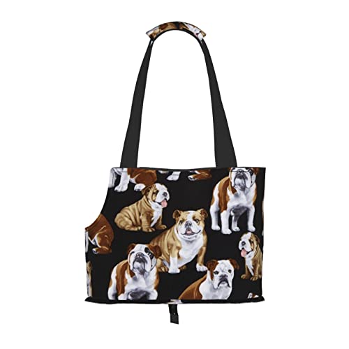 Englische Bulldoggen Haustier Schultertasche Haustier Handtasche Tragbare Faltbare Haustier Sling Tragetasche Handtasche für kleine Haustiere Outdoor Einkaufen Reisen von ASEELO