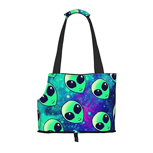 Grün Aliens Haustier-Schultertasche, tragbar, faltbar, Handtasche für kleine Haustiere, Outdoor, Einkaufen, Reisen von ASEELO