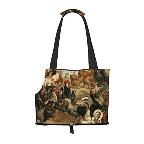 Haustier-Handtasche mit Huhn und Hahn-Druck, Hunde-Geldbörse, Haustier-Geldbörse, tragbar und sicher, bequem und schön. von ASEELO