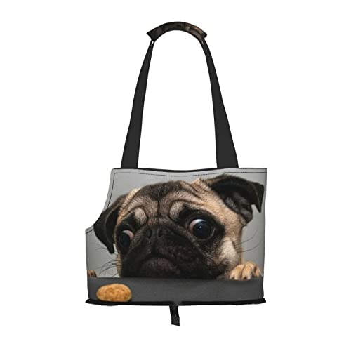 Hübsche Mops-Reise-Handtasche, Hunde-Geldbörse, Haustier, kleine Hunde-Geldbörse, tragbar und sicher, bequem und schön. von ASEELO