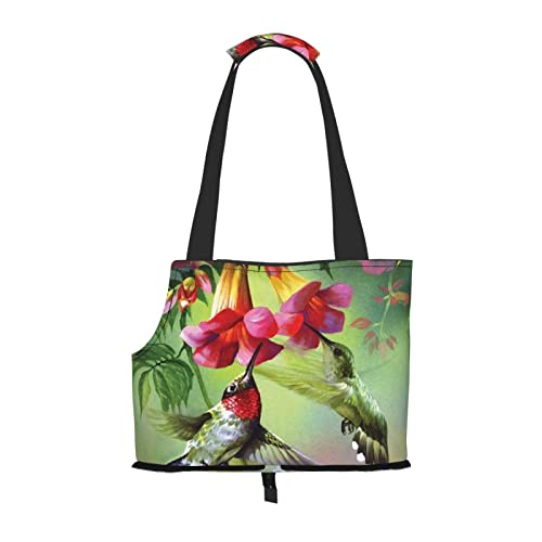 Kolibri-Blumen-Haustier-Reise-Handtasche, Hunde-Geldbörse, Haustier, kleine Hunde-Geldbörse, tragbar und sicher, bequem und schön. von ASEELO