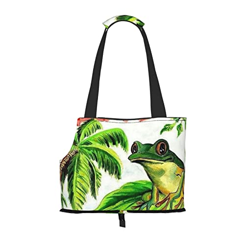 Puerto Rico Flagge Frosch Palmen Haustier Reise Handtasche, Hundegeldbörse, Geldbörse, Haustier, kleine Hundegeldbörse, tragbar und sicher, bequem und schön. von ASEELO