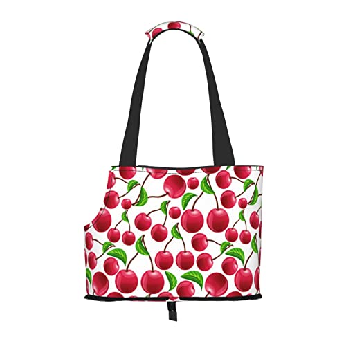 Red Cherries Haustier-Schultertasche, tragbar, faltbar, für kleine Haustiere, Outdoor, Einkaufen, Reisen von ASEELO