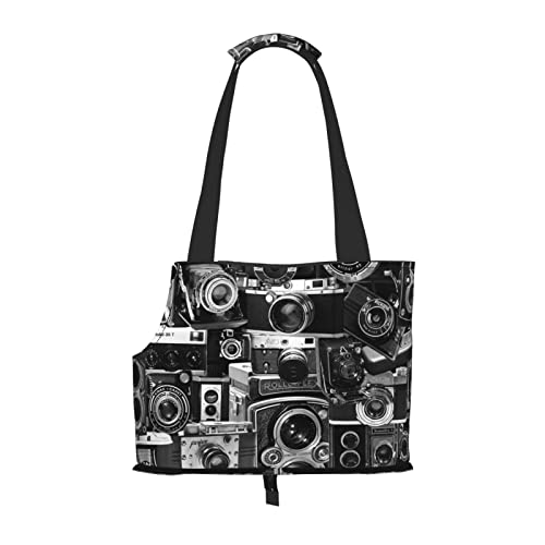 Retro Cool Camera Collection Haustier-Reisehandtasche, Hundegeldbörse, Haustiertasche, kleine Hundebörse, tragbar und sicher, bequem und schön. von ASEELO