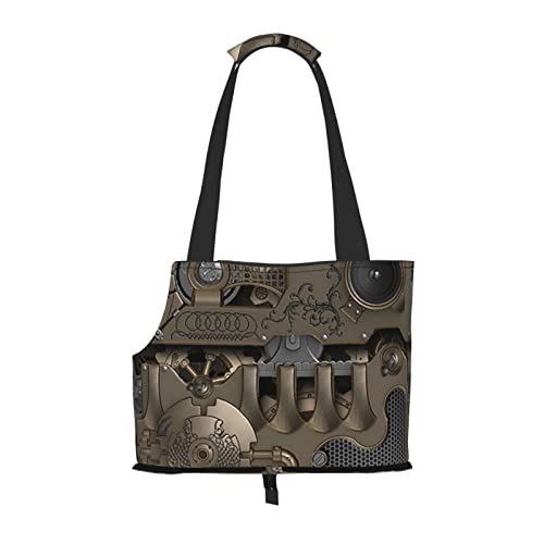 Steampunk Mechanische Zahnräder Haustier-Reisehandtasche, Hundebörse, Geldbörse, Haustier, kleine Hunde-Geldbörse, tragbar und sicher, bequem und schön. von ASEELO