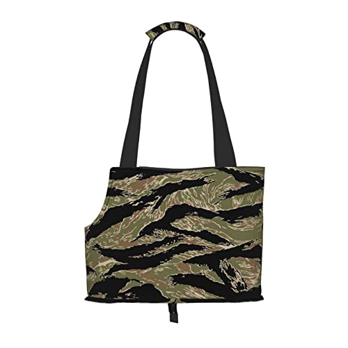 Tiger Stripe Camo Haustier Schultertasche Haustier Handtasche Tragbare Faltbare Haustier Sling Tragetasche Handtasche für kleine Haustiere Outdoor Einkaufen Reisen von ASEELO