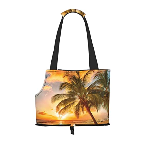 Tropische Strandpalme Sonnenuntergang Haustier Reise Handtasche, Hundegeldbörse, Geldbörse, Haustier, kleine Hundegeldbörse, tragbar und sicher, bequem und schön. von ASEELO