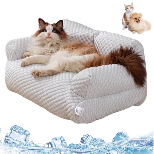ASELIA Ice Silk Cooling Pet Bed,Large Dogs & Cats Breathable Washable Pet Beds,Summer Anti-Slip Cooling Pad for Cats and Dogs,Removable Funny Fuzzy Ice Silk Pet Bed (Purple, L) von ASELIA