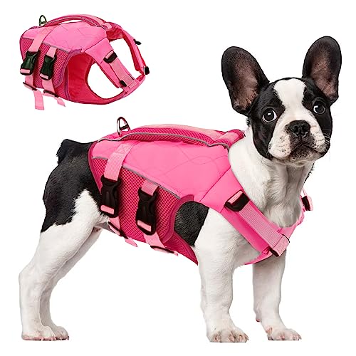 ASENKU Schwimmweste Hund für Kleine Hunde XS,Verstellbar & Ripstop Hundeschwimmweste,Rettungsweste für Hunde mit Griff und Reflektierend zum Chihuahua, Dackel, Französische Bulldogge,Labrador von ASENKU