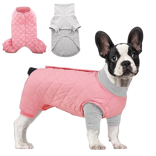 ASENKU Hunde-Wintermantel, kleine und mittelgroße Hundejacken, Haustier-Schneejacke, für kaltes Wetter, Welpen, Pufferjacke, 2-in-1, warme Hundekleidung für Welpen, Mädchen, Hunde, für drinnen und von ASENKU