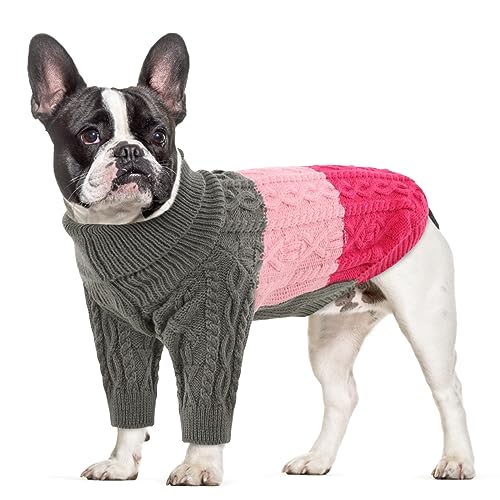 ASENKU Hundepullover für kleine und mittelgroße Hunde, gestrickter Rollkragenpullover, dicker Welpenpullover für Chihuahua, Bulldogge, Dackel, Mops, Yorkie von ASENKU