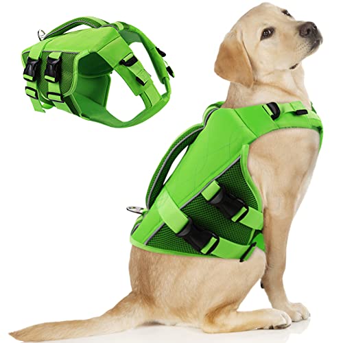 ASENKU Schwimmweste Hunde für Kleine Mittel Große Hunde, Verstellbar & Ripstop Hundeschwimmweste,Rettungsweste für Hunde mit Griff und Reflektierend zum Bootfahren,Schwimmen,Surfen, 2XL von ASENKU