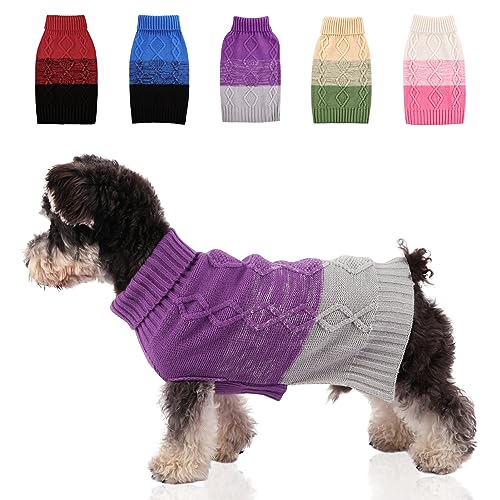 ASENKU Warmer Hundepullover für kleine und mittelgroße Hunde, Haustierpullover für Herbst und Winter, Hundekleidung, dicker Pullover, Welpen, Katzen, Rollkragenpullover für Hunde, Chihuahua von ASENKU