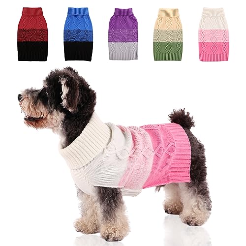 Warmer Hundepullover für kleine und mittelgroße Hunde, Haustierpullover für Herbst und Winter, Dicker Pullover mit Rollkragen für Welpen und Katzen, Hundebekleidung für Chihuahua von ASENKU