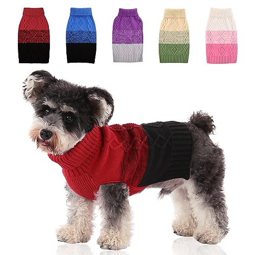 ASENKU Warmer Hundepullover für kleine und mittelgroße Hunde, Haustierpullover für Herbst und Winter, Hundekleidung, verdickter Pullover für Welpen, Katzen, Rollkragenpullover für Hunde, Chihuahua, von ASENKU