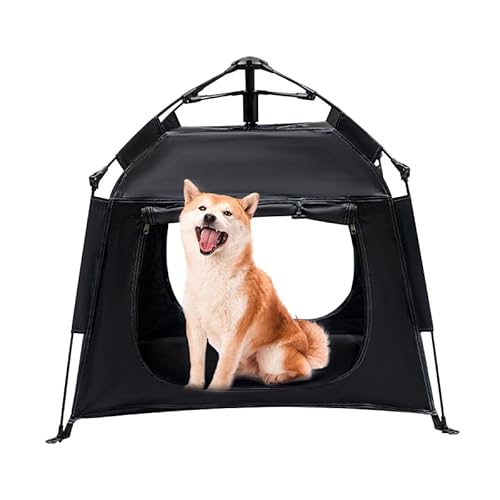 ASFANES Outdoor Wasserdichtes Haustier Automatisches Campingzelt, Pop Up Höhlenbett für Indoor Katzen und Kleine Hunde, Tragbares Katzenhaus Hundehaus, Schwarz von ASFANES