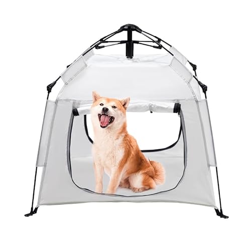 ASFANES Outdoor Wasserdichtes Haustier Automatisches Campingzelt, Pop Up Höhlenbett für Indoor Katzen und Kleine Hunde, Tragbares Katzenhaus Hundehaus, Weiß von ASFANES