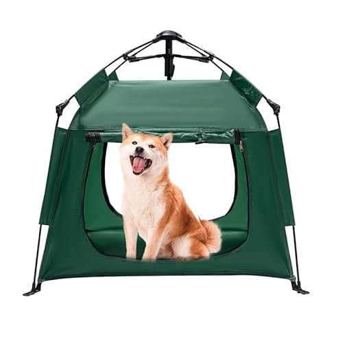 ASFANES Outdoor Wasserdichtes Haustier Automatisches Campingzelt, Pop-Up-Höhlenbett für Indoor-Katzen und kleine Hunde, tragbares Katzenhaus Hundehaus, Armeegrün von ASFANES