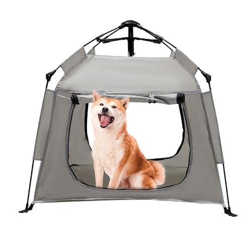 ASFANES Outdoor Wasserdichtes Haustier Automatisches Campingzelt, Pop-Up-Höhlenbett für Indoor-Katzen und kleine Hunde, tragbares Katzenhaus Hundehaus, Grau von ASFANES